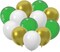 100-Pack 12 Inch Latex Balloons Green White Gold - For St. Patrick's Day, Christmas, Graduation, Wedding, Baby Shower Decorations